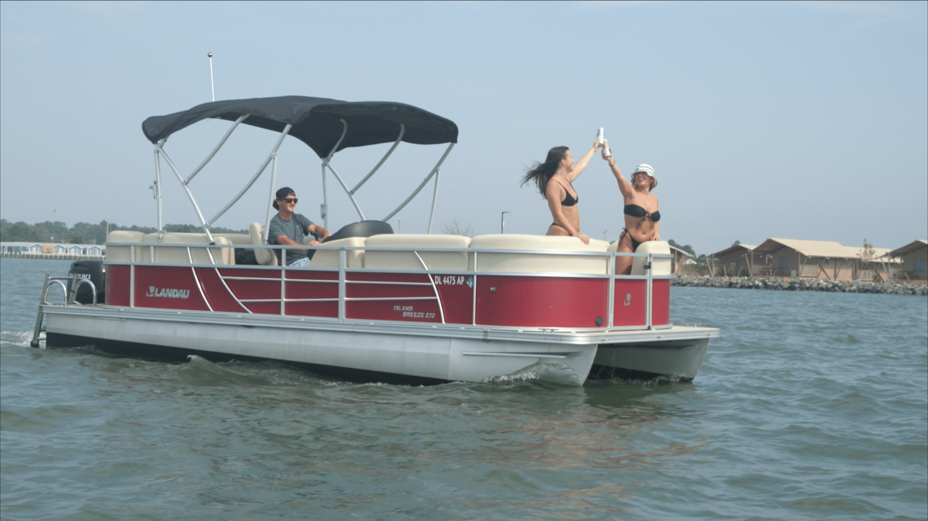 a group of people on a boat in the water