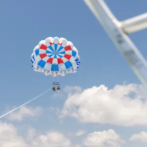 a parachute in the air