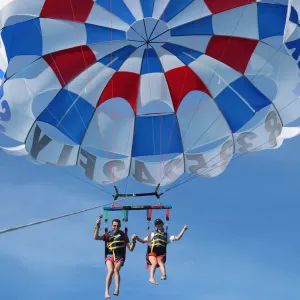 a parachute in the air