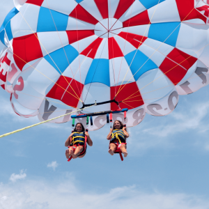 a parachute in the air