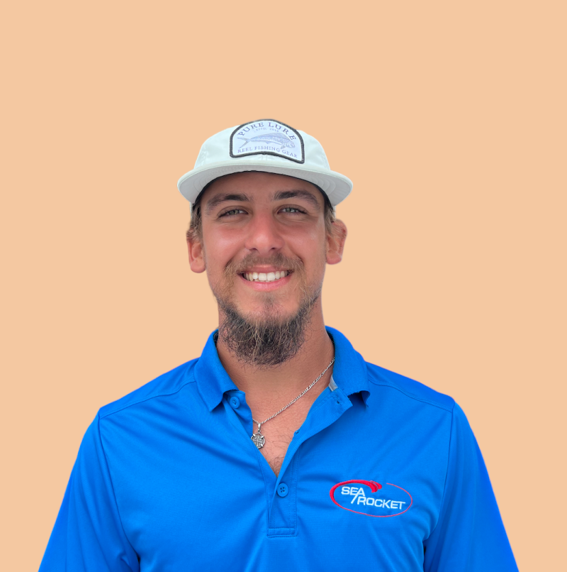 a man wearing a blue hat
