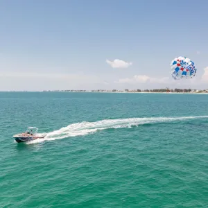 a small boat in a body of water